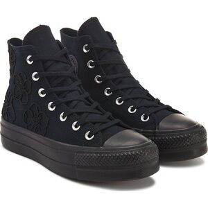 Converse Black Floral High-Top Sneakers
